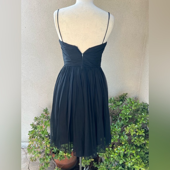 Vintage 60s cocktail dress short black chiffon satin beaded Sz XS Jay Herbert CA - Picture 8 of 11